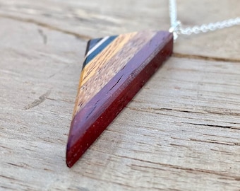 Handcrafted Boho Wood Necklace, Anniversary Gift, Slim and Lightweight, Gift for Her, Birthday, Unique Jewelry, Handmade, USA. Mother’s Day