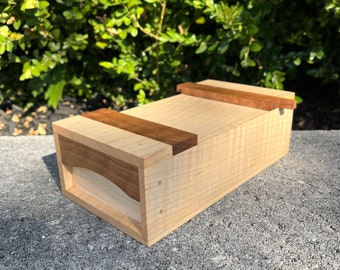 Japanese Style Keepsake Box in Curly Maple and Figured American Walnut