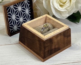 Ring Box in Figured American Walnut and Maple