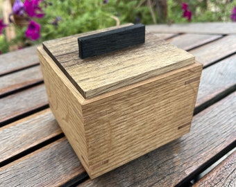 Wood Watch Box in Quarter Sawn White Oak and Black Limba