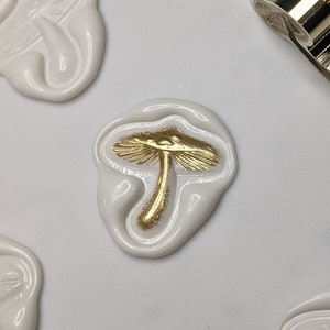 Adhesivo de sello de cera con forma de hongo para baby shower, compromiso, invitaciones de boda y anuncios.