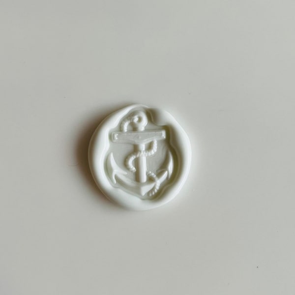 Anchor, nautical inspired premade self adhesive wax seal sticker for weddings, invitations and announcements.