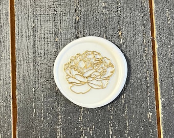 Peony Flower Wax Seal Stickers: Handmade Wedding Invitation Seals