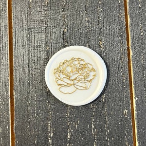 Pegatinas de sello de cera prefabricadas con flores de peonía para bodas, cumpleaños, baby shower, cartas, anuncios e invitaciones.