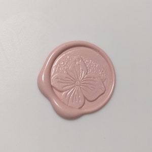 Selos de cera autoadesivos de flor de hortênsia para convites e anúncios de casamento | Adesivos autoadesivos pré-fabricados