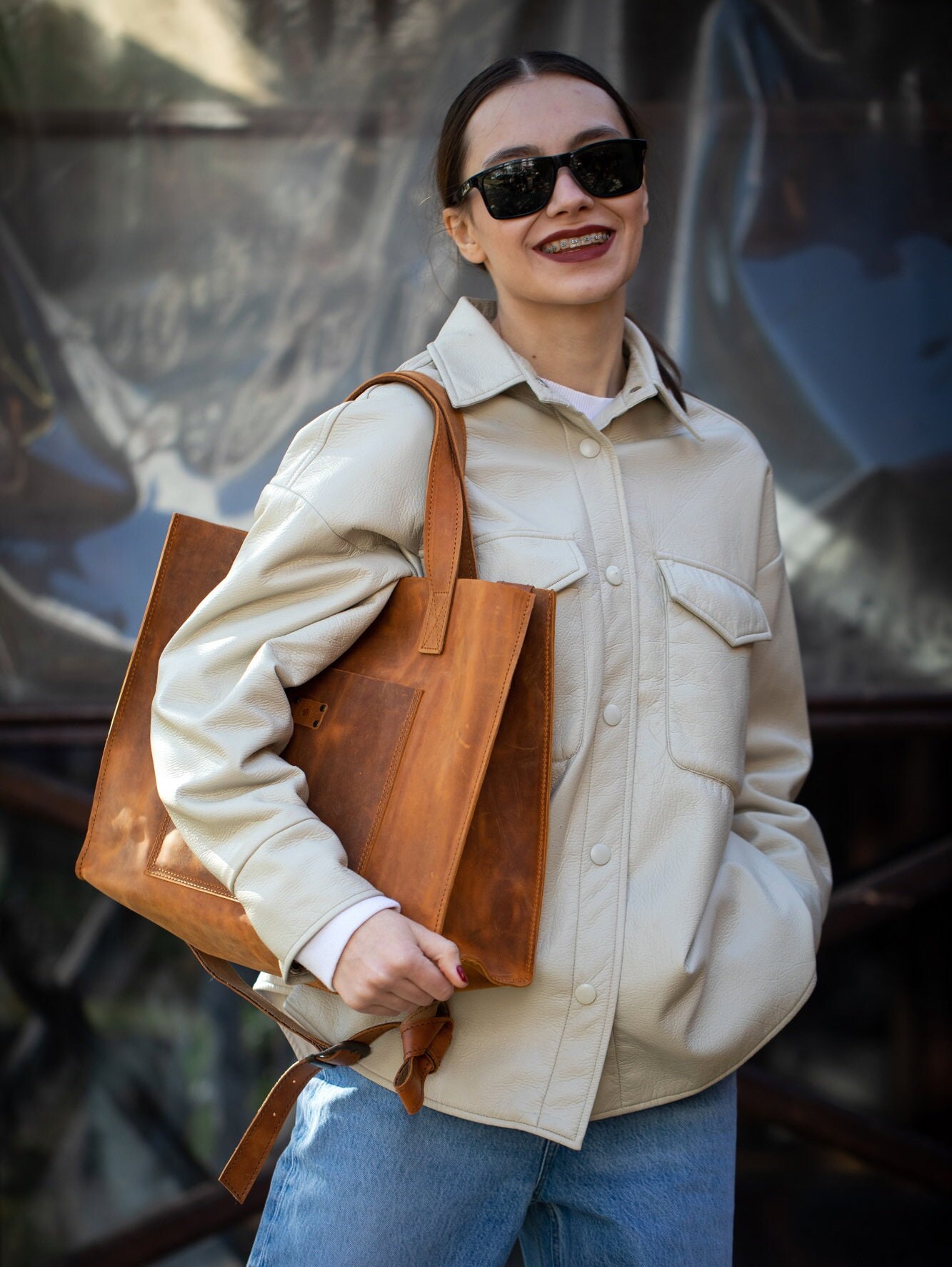 Leather Tote Bag Large Genuine Leather Tote Bag, Leather Maxi Tote Bag