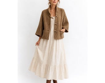 BRANIGAN WEAVERS cape toggle jacket OS irish wool heritage cottagecore boho
