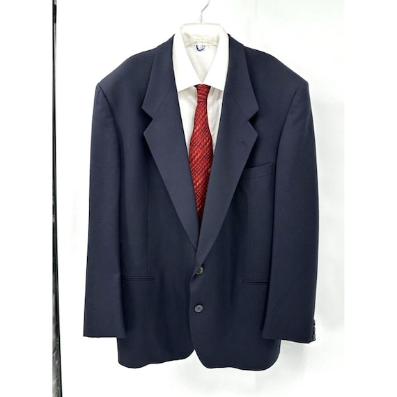 【Yves Saint Laurent】1990s Blue Jacket Vintage 90s Ysl YVES SAINT LAURENT Jacket Blazer Sport Coat