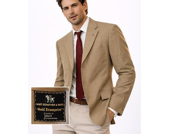 vintage 90s HART SCHAFFNER MARX gold trumpeter jacket blazer 44L worsted wool