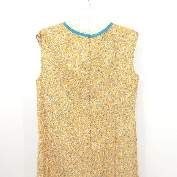 vintage 70s MIDI DRESS floral ruffle sleeveless p… - image 7