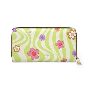 Monedero Boho, Monedero de mujer, Monedero minimalista moderno para mujer, Monedero vegano, Regalo retro, Monedero mujer, Monedero con cremallera, Regalo único
