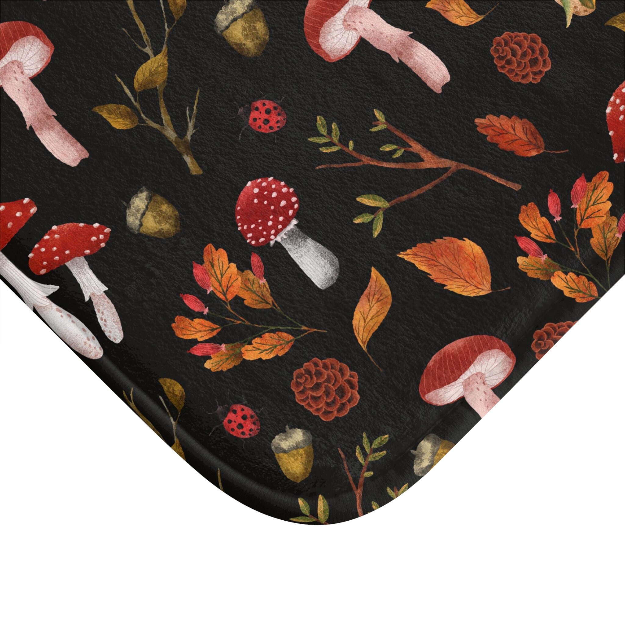 Wild Mushroom Bath Mat Fungi Inspired Print All Over Print Etsy