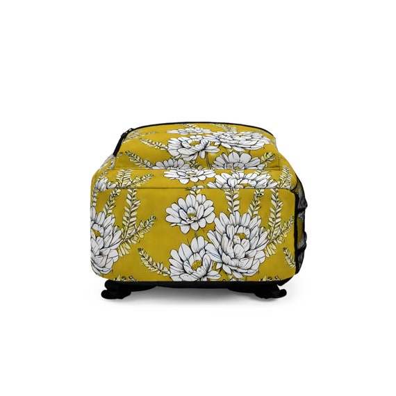 Yellow floral backpack sale