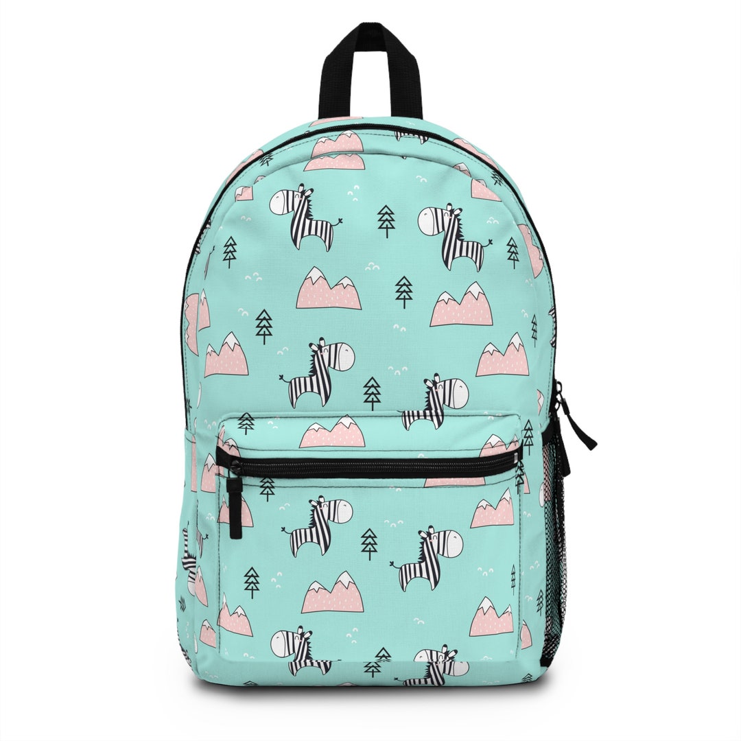 Babyhug Zebra Print School Backpack Pink - Height 16 Inches