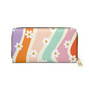 Retro Boho Wallet, Women’s Wallet, Floral Wallet Women, Vegan Wallet, Mother’s Day Gift, Wallet Women, Zipper Wallet, Unique Gift