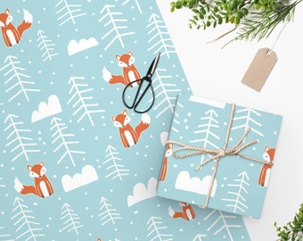 Weihnachtsgeschenkpapier, Fuchs Weihnachtspapier, Winter Wonderland, Geschenkpapierrollen, festliche Weihnachtsverpackung