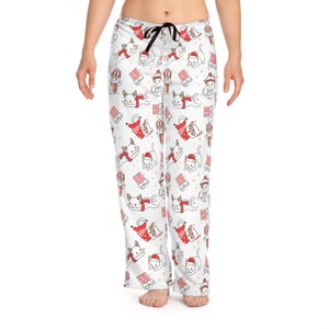 Christmas Kawaii Japanese Kitty Cat Pajama Pants, Comfort with Anime Flair, Matching Couple Pajama Pants, Perfect Gifts for Her, Cute gift
