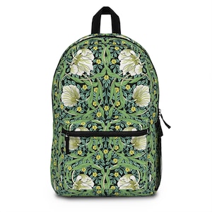 Sac à dos floral de style William Morris, imprimé floral partout, sac à dos pour enfants, sac à dos pour femmes, sac de nuit, sac à dos d'école, cadeaux pour elle
