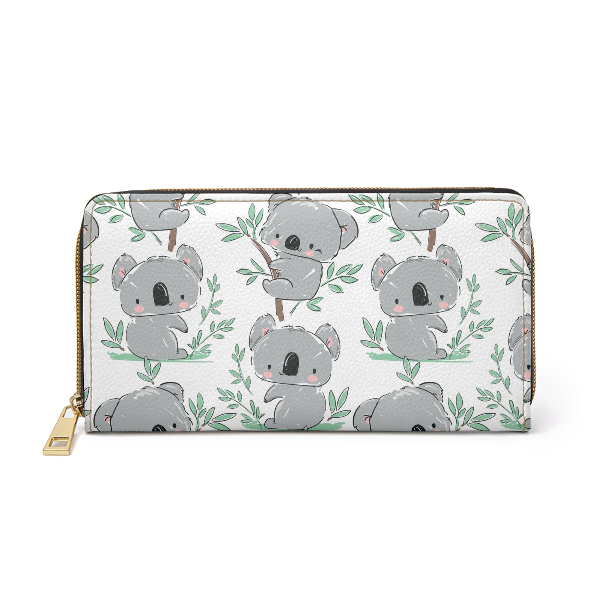 Koala wallet, cute women’s wallet, cute wallet, gift for her, zipper wallet, Koala bear Multi Pocket Wallet, Plant and animal Lover Gift