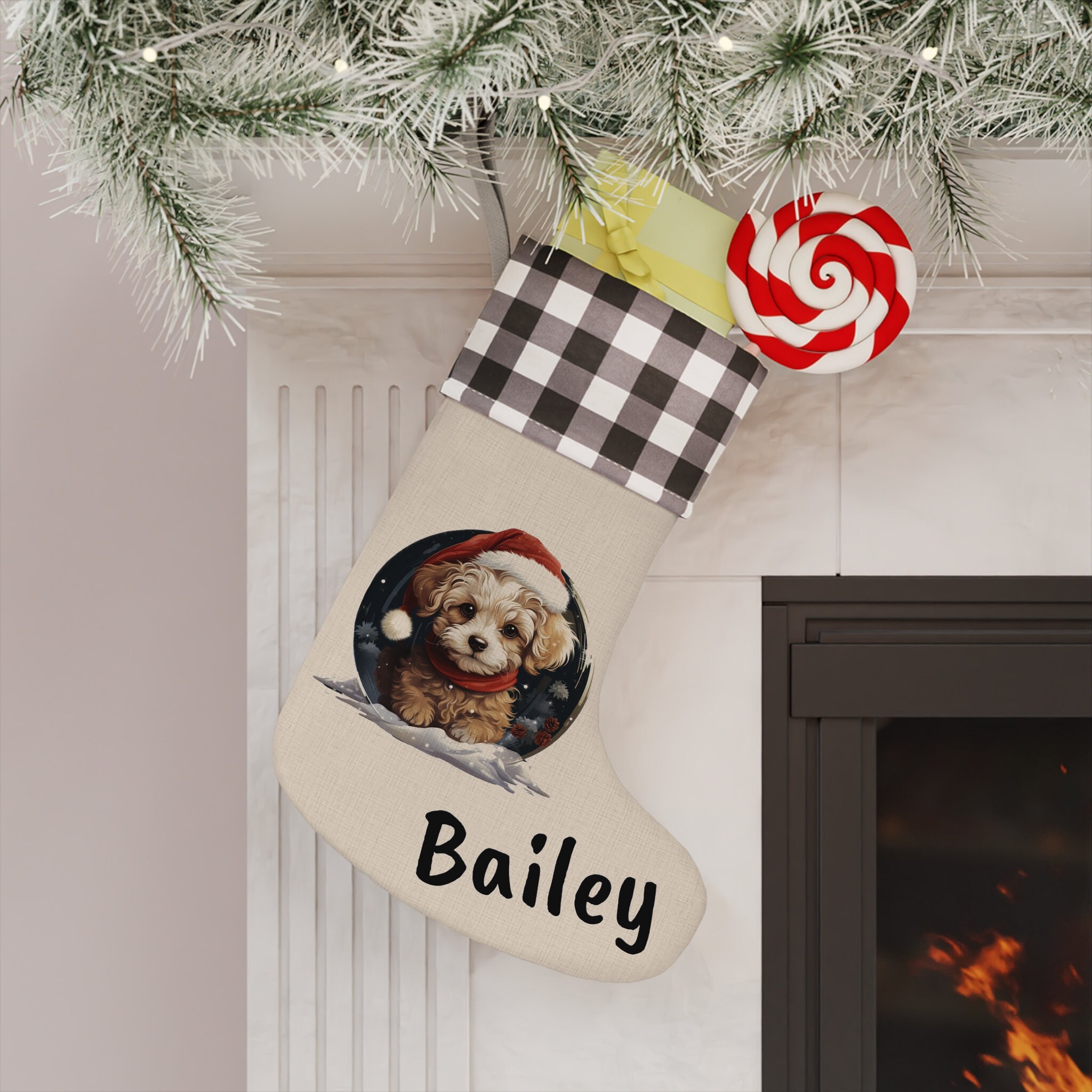 Personalized Maltipoo Holiday Stocking Pet Dog Christmas Stocking Gift for Dog Lovers Dog Owners Gift Christmas Gift Etsy Israel