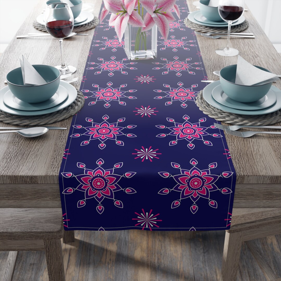 Diwali Table Runner, Indian Festival Table Decor, Diwali Decor