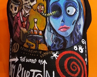 Handgeschilderd honkbal De wereld van Tim Burton, fanart