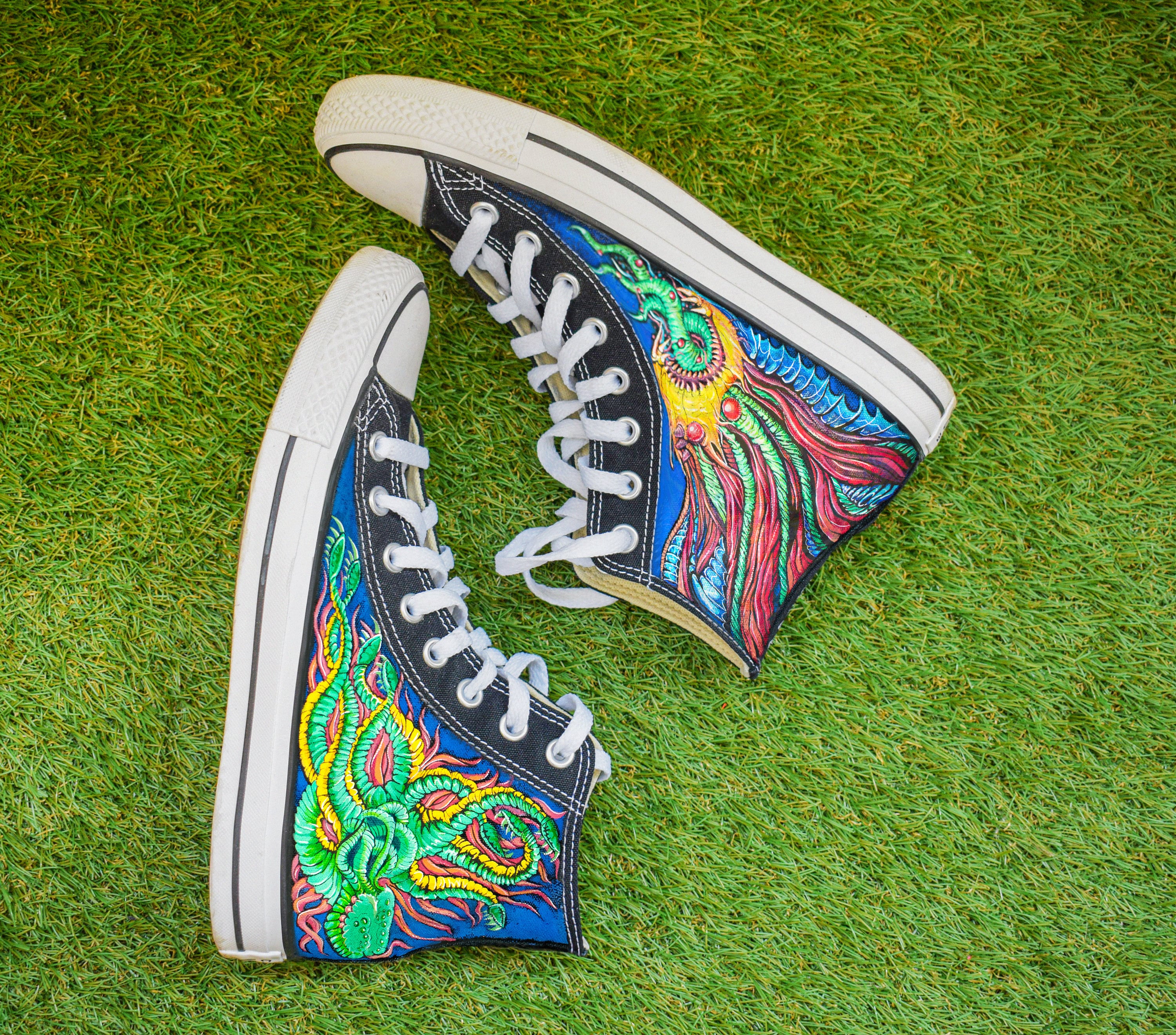 Indonesian Batik-painted Custom Shoes on Canvas Sneakers -  Israel