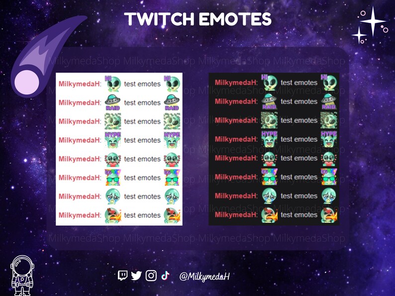 Twitch Alien Emote Discord Emote Cute Alien Sub Badges Space Theme