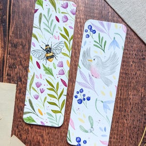 Bee, Bird Bookmark - Fine Art Reproduction Watercolor Illustration