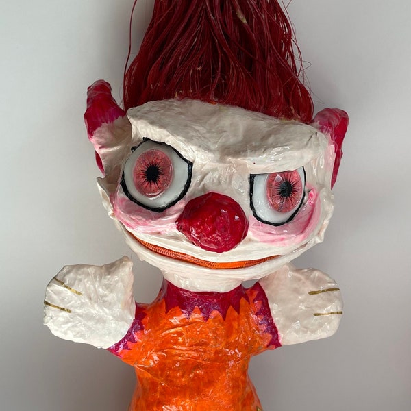 Heat Miser, Monstre en papier mâché, Lueur dans le monstre sombre, Halloween, Décor d’Halloween, Bouche à fermeture éclair