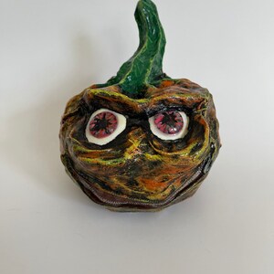 Pumpkin, Paper mache pumpkin, Glow in the dark pumpkin, Halloween, Halloween Decor, Zipper mouth
