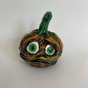 Pumpkin, Paper mache pumpkin, Glow in the dark pumpkin, Halloween, Halloween Decor, Zipper mouth
