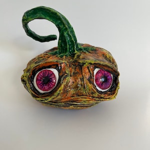 Pumpkin, Paper mache pumpkin, Glow in the dark pumpkin, Halloween, Halloween Decor, Zipper mouth