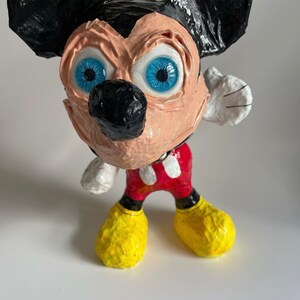 Mickey Mouse, Disney, Paper mache monster, Glow in the dark monster, Halloween, Halloween Decor, Zipper mouth