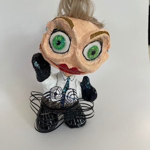 Madonna, Vogue,Paper mache monster, Glow in the dark monster, Halloween, Halloween Decor, Zipper mouth