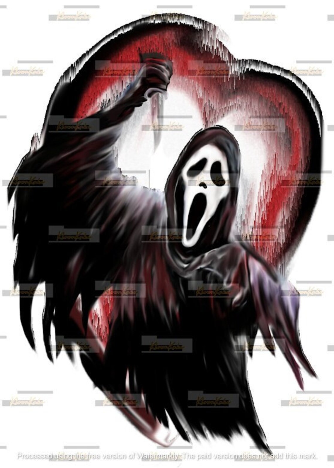 Ghostface Heart Digital Download PNG Sublimation Design - Etsy