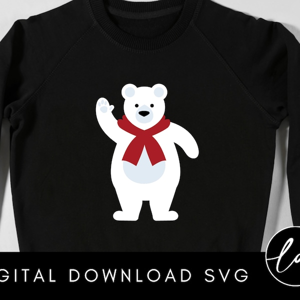 Christmas SVG | Christmas Polar Bear Svg, Christmas Sweater Svg, Holiday Svg for shirts, Svg files for Cricut