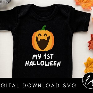 Halloween SVG | My First Halloween Svg, Baby&#39;s First Halloween, Halloween Pumpkin Onsie