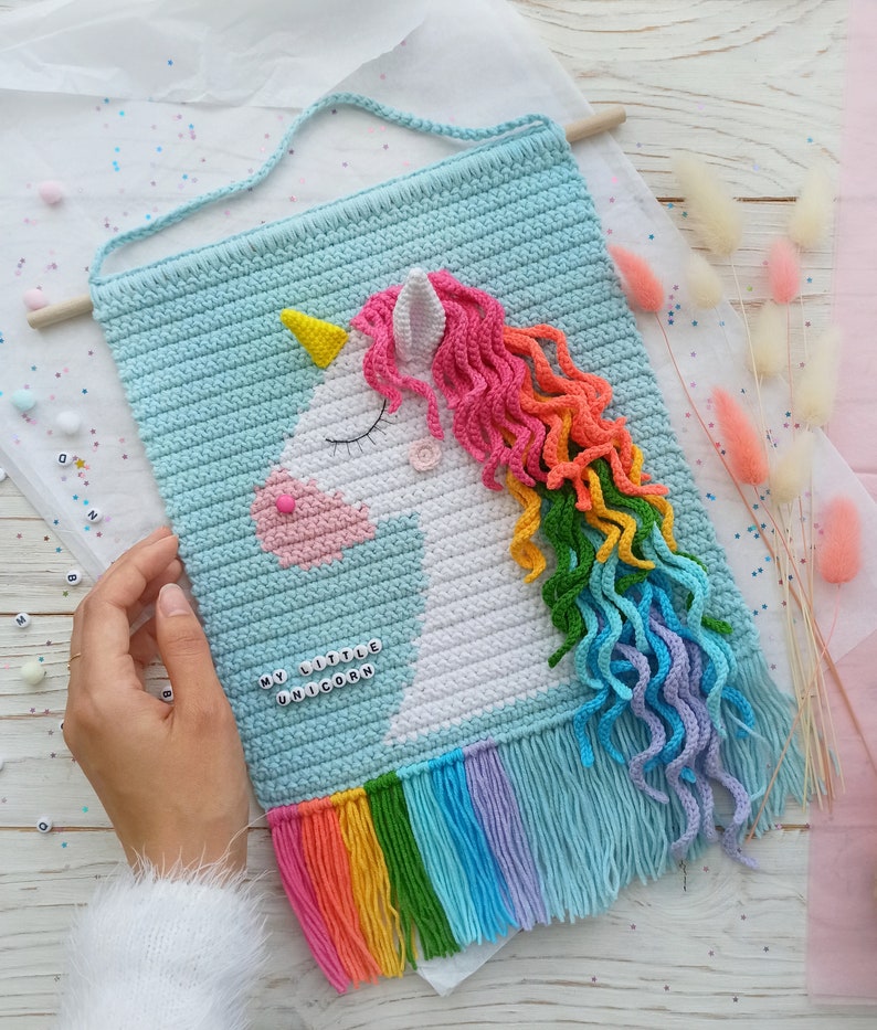 Unicorn Crochet Wall Hanging Pattern Etsy