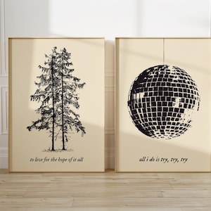 To Live For The Hop Of It All Printable Wall Art Set Of Two Folklore Bundle All I Do Is Try Mirrorball Poster Apartment Living Room Print