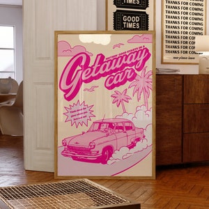 Getaway Retro Typography Printable Wall Art Reputation Print Instant Download Music Poster Dorm Room Apartment Decor Music Pink