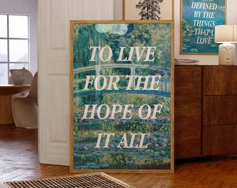 Music Gift Idea Printable Wall Art The Hope Of It All August Folklore College Dorm Room Painting Poster Living Room Print Teen Bedroom Art