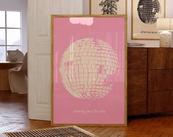 Shining Just For You Mirrorball Printable Wall Art Girls Gift Idea Folklore Aesthetic Poster Teen Bedroom Decor Apartment Print Download