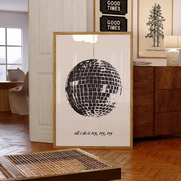 Mirrorball geïnspireerde afdrukbare muurkunst folklore slaapkamer poster Swiftie muziekalbum print betaalbare slaapzaal decor budgetvriendelijk huis