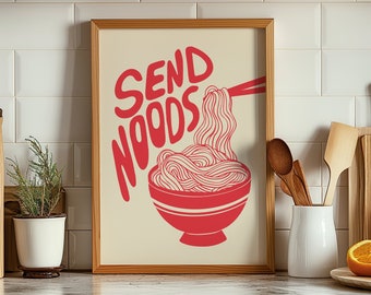 Send Noods Kitchen Wall Art For Kitchen Noodles Printable Wall Art Ramen Noodles Art Poster For Dining Room Funny Kitchen Wall Art For Home