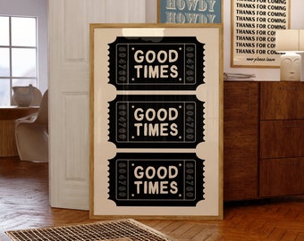 Good Times Trendy Print Retro Poster Trendy Wall Art Aesthetic Wall Art Apartment Decor Dorm Room Decor Dorm Wall Art Printable Wall Art