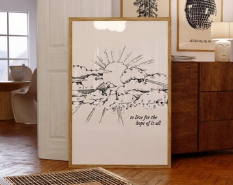 Aesthetic Hope Of It All Poster Teen Bedroom Wall Art Living Room Poster August Print Music  Poster Dorm Room Decor Apartment Art