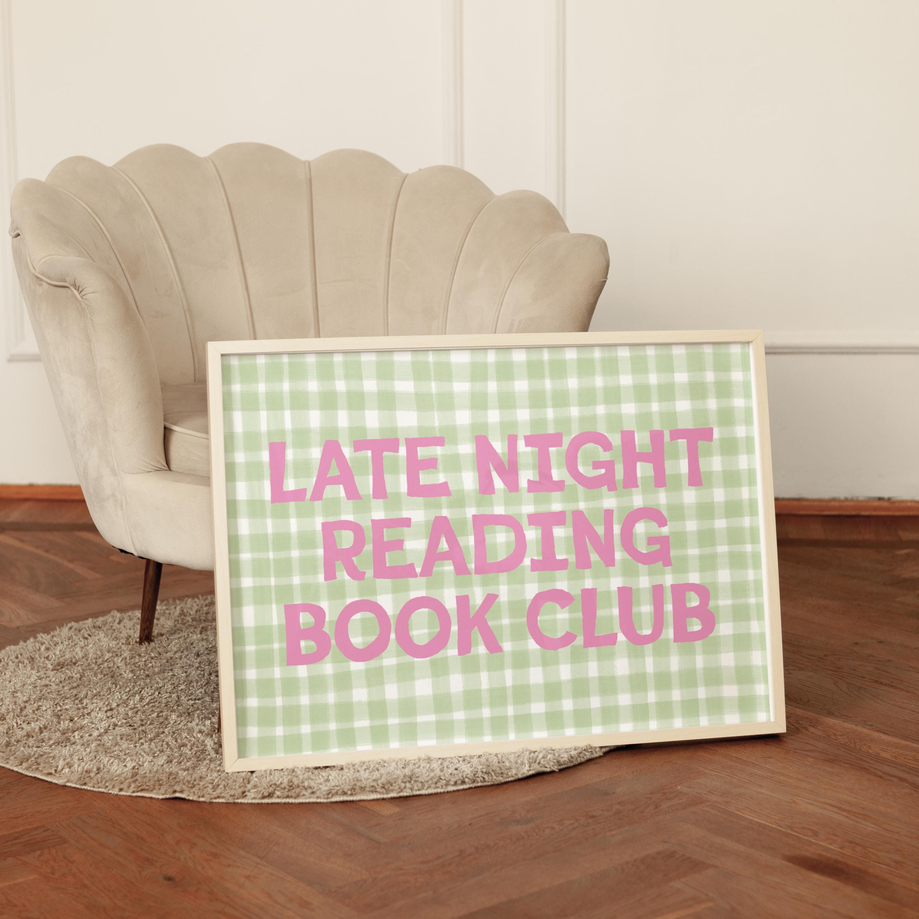 Green Book Club Printable Wall Art Book Lover Wall Art Bookish Home Decor Bookish Poster Digital Download Book Print Reader Gift Idea