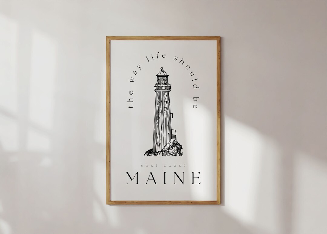 Maine Travel Poster, Printable Wall Art, Maine Wall Art, Travel