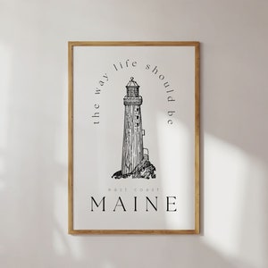 Maine Travel Poster, Printable Wall Art, Maine Wall Art, Travel Printable Wall Art, Digital Download Poster, Wall Poster, East Coast Poster